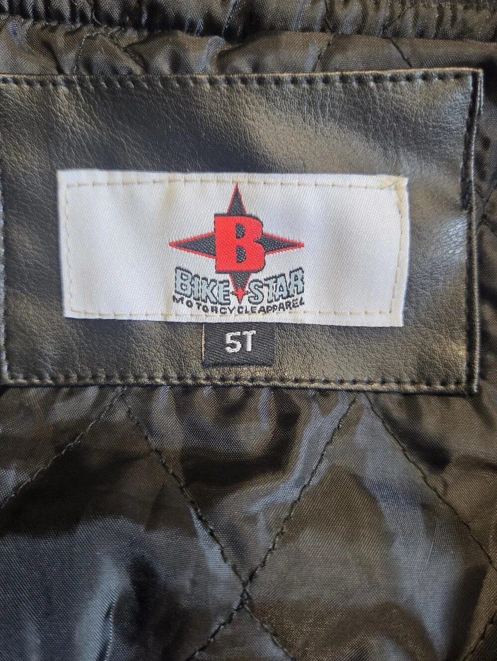 Bike Star Black Faux Leather Kids Biker Jacket With USA Themed Embroidery.